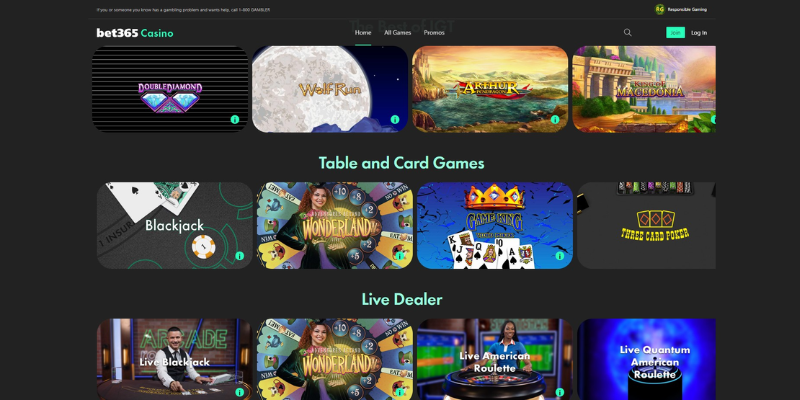 Juegos de casino y apuestas Bet365